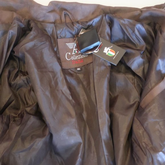 NWT Mens A Collezioni Italia Brown Button-Up Faux Suede Jacket XXL * - Picture 10 of 12